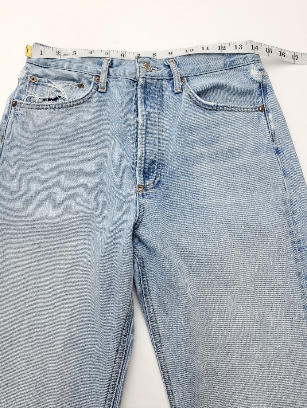 AGOLDE 90s Womens Loose Fit Jeans in Snapshot/Light-Blue Straight-Leg Size 26 - Picture 6 of 15